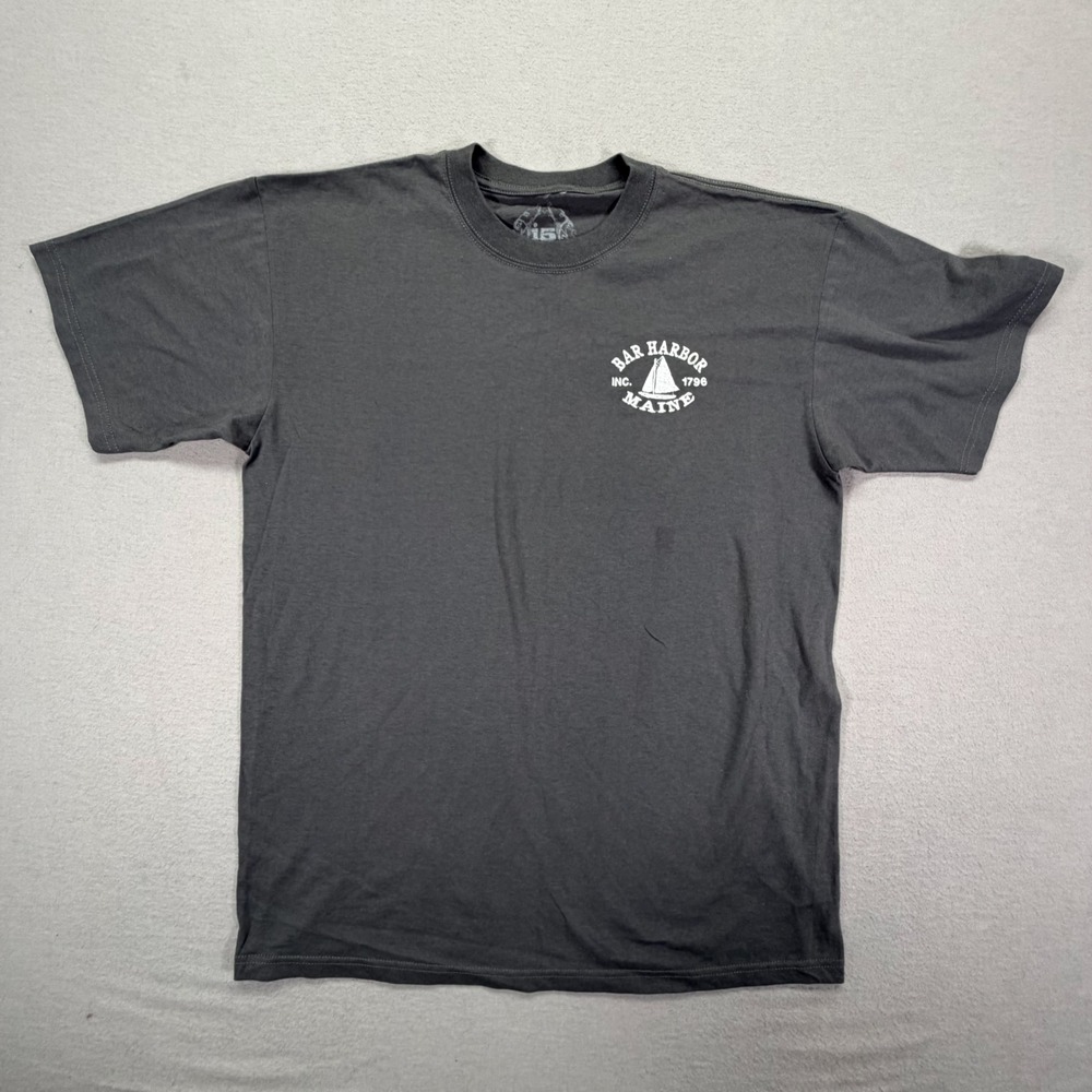 i5 Bar Harbor Maine T-Shirt Mens Large Gray Graphic‎ Sailboat Tee